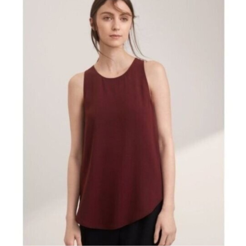 • Aritzia Wilfred • Women’s Sevres Sleeveless Zip Back Blouse Burgundy  XXS
